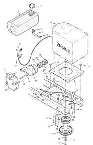 Engine Mount Diagram and Parts List for 405001X78B 2003 Briggs and Stratton Lawn Tractor